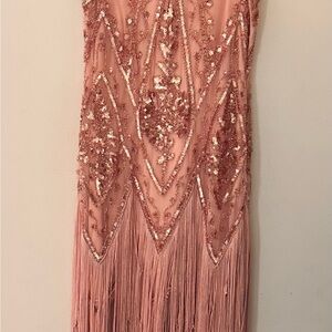 Glamorous Sequin Fringe Maxi Dress